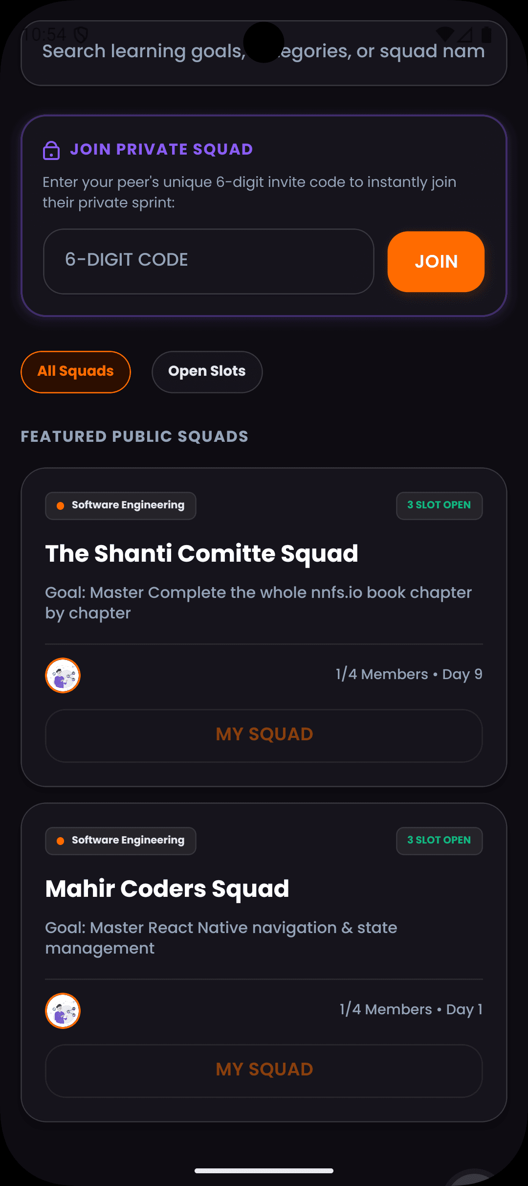 Squad Dashboard